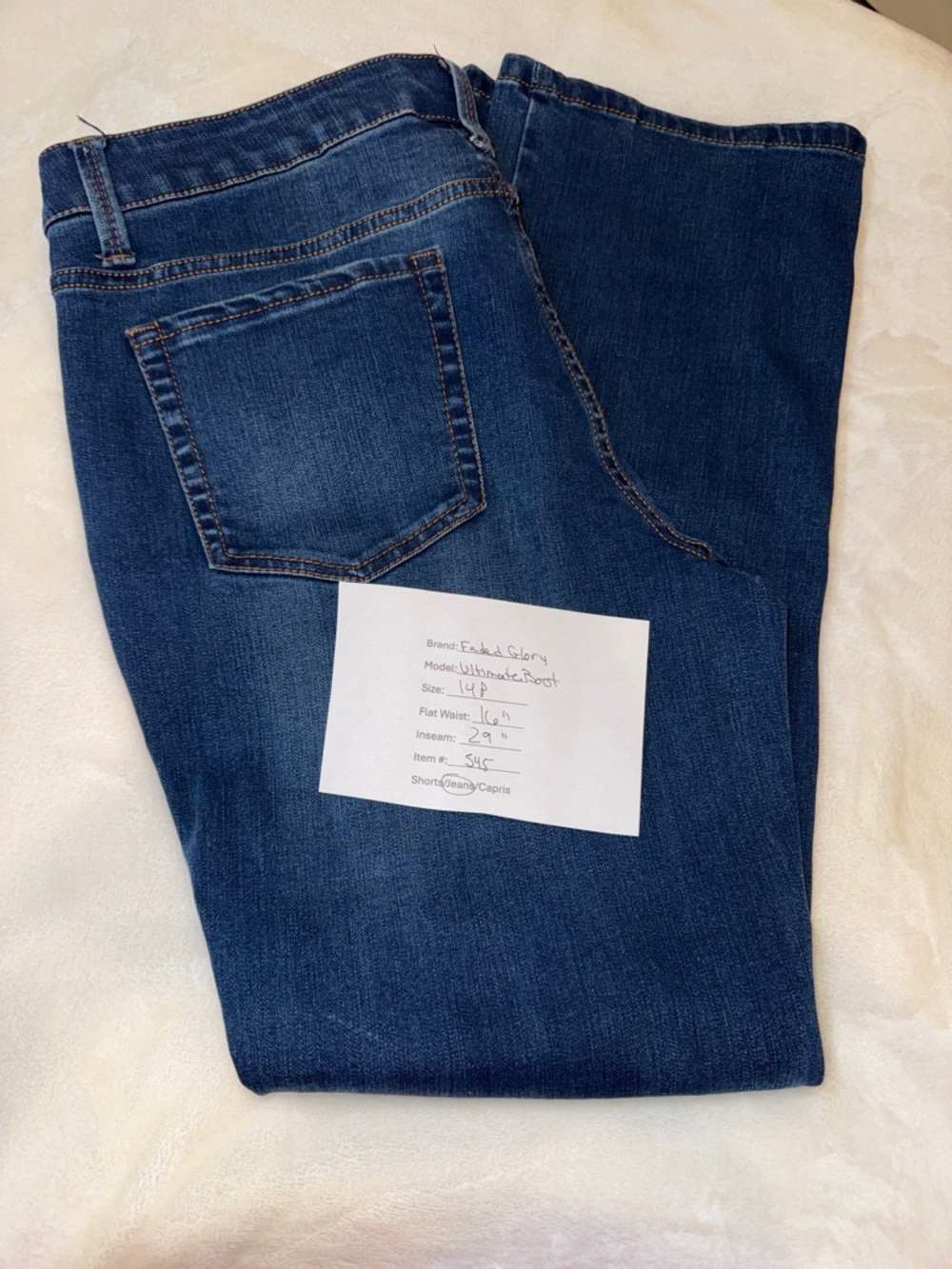Faded Glory Dark Blue Boot Cut Jeans